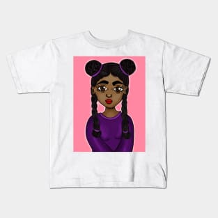 black girl magic cute art digital drawing Kids T-Shirt